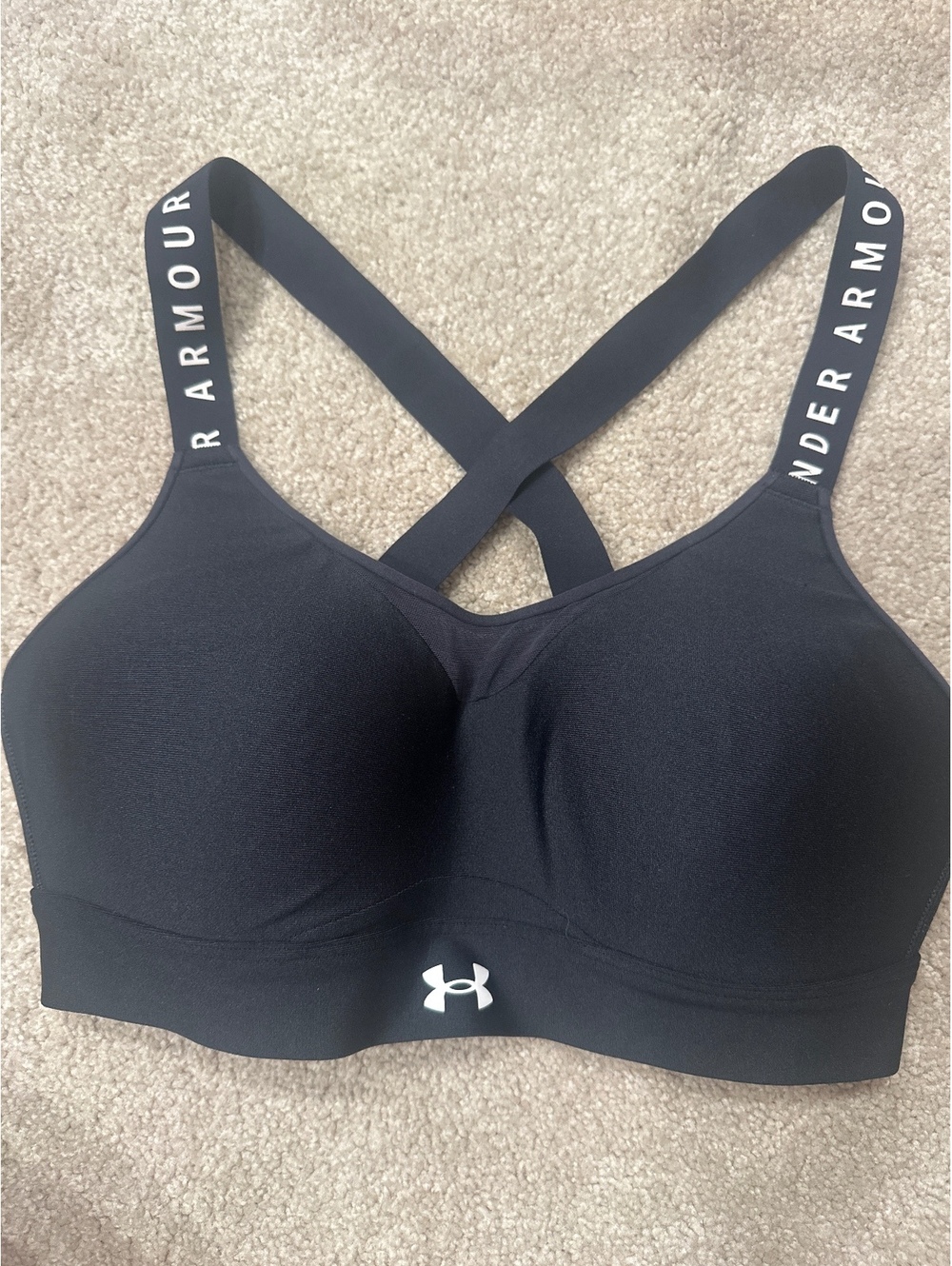 Under Armour Black Sports Bra Medium Size
